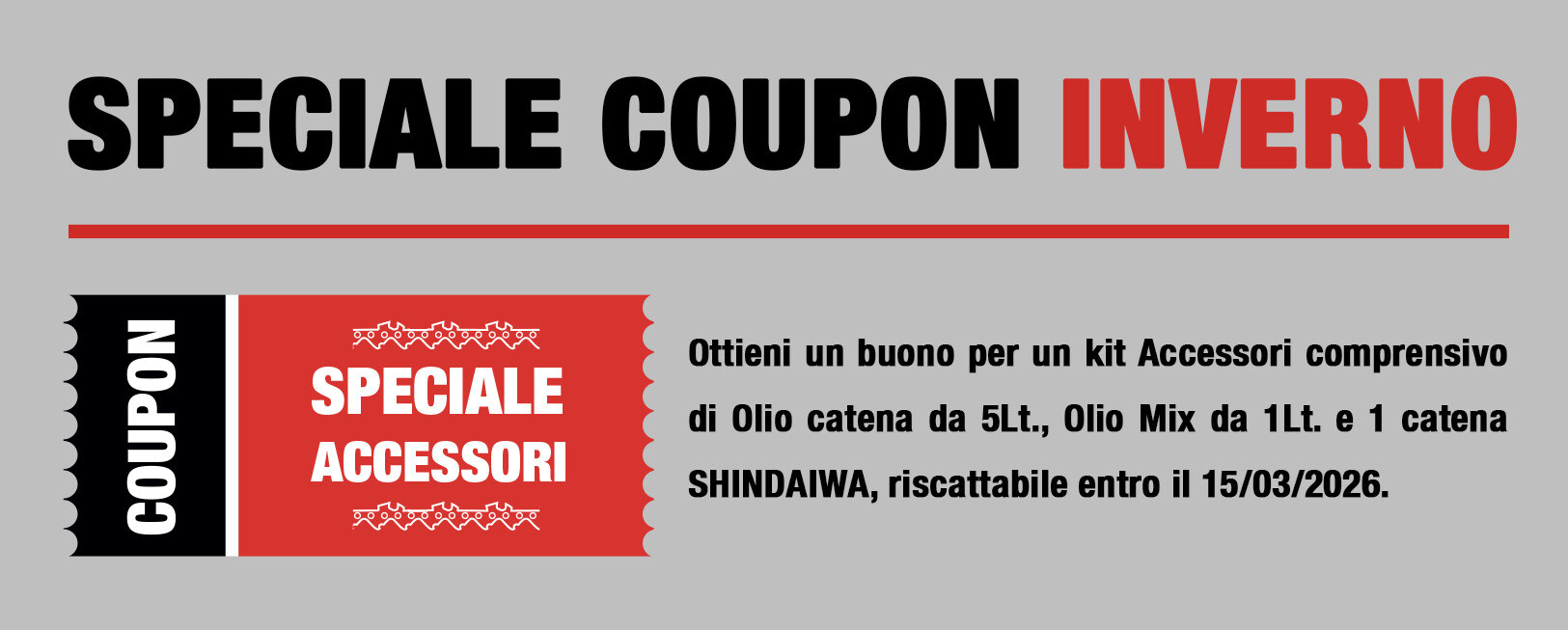 Offerta speciale coupon inverno shindaiwa